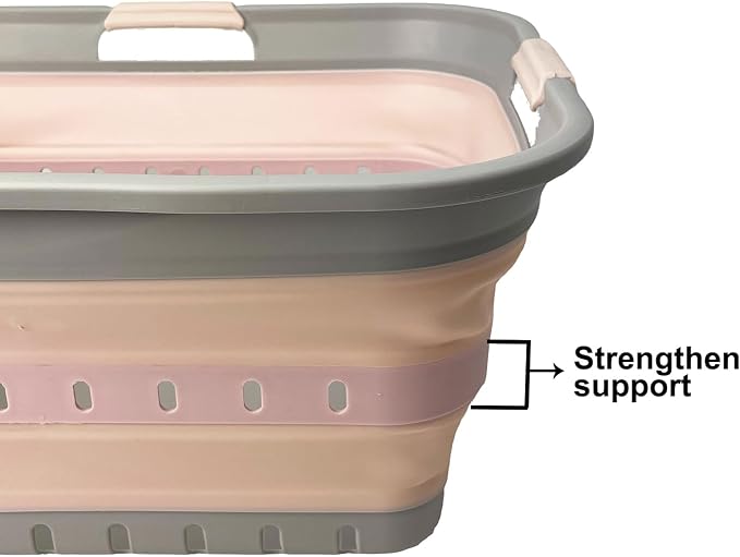 SAMMART 42 Collapsible Plastic Laundry Basket, Foldable Pop Up Storage - Image 8