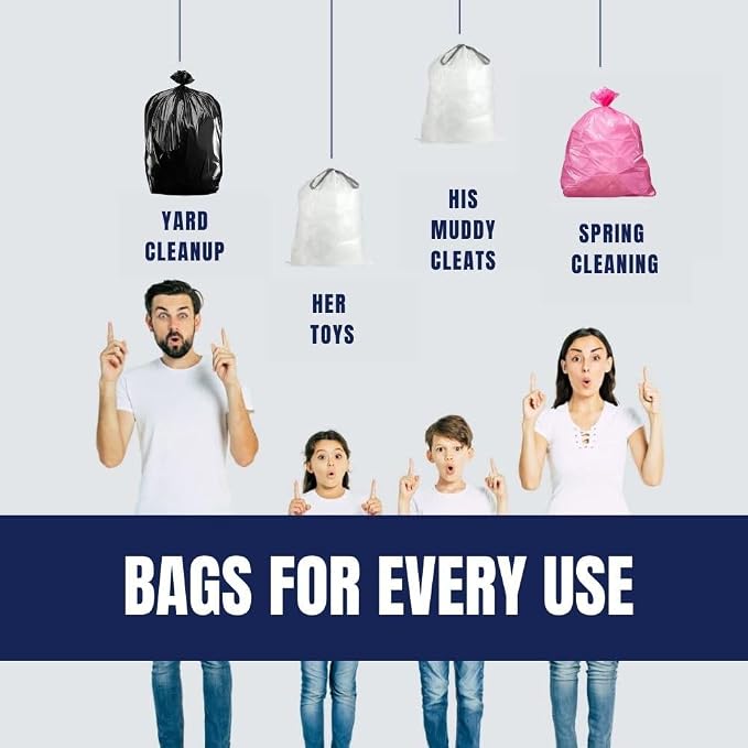 Plasticplace 12-16 Gallon Trash Bags │ 1.2 Mil │ Pink Garbage Can Liners │ 24” - Image 3