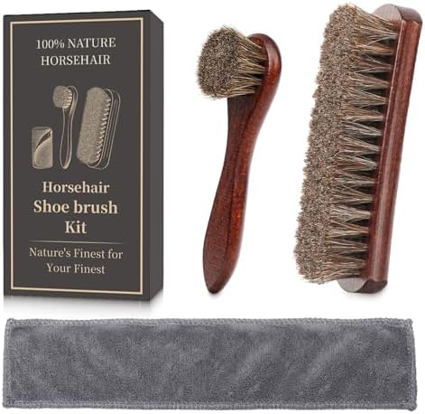 3PCS 100% Horse Hair Shoe Brush Set by Unknown