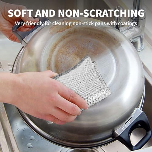 Double Layer Steel Wire Dishcloth, Powerful Cleaning Non-Scratch Wire Dishcloth - Image 5