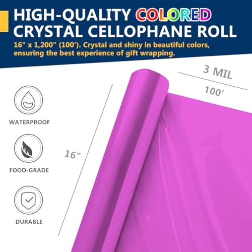 PerkHomy Clear Cellophane Wrap Roll 16" 3 Mil Thick Cellophane - Image 2