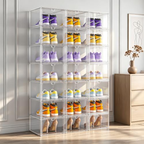 XL Shoe Boxes Clear Plastic Stackable, Extra Large Acylic Display Case - Image 2