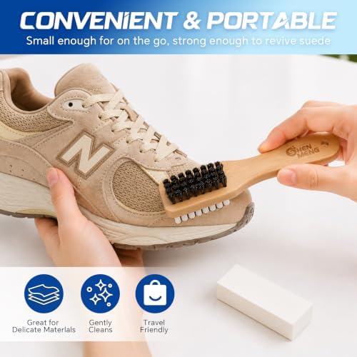 Suede & Nubuck Shoe Cleaner Kit, 2-in-1 Suede Brush & Eraser - Image 4