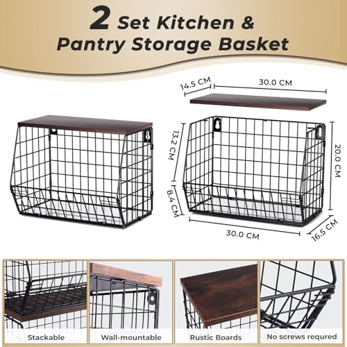 Mefirt 2pcs Fruit Basket Kitchen Storage Basket - Image 2