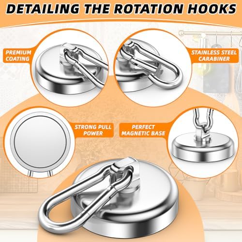 FINDMAG 170 LBS Magnetic Hooks Heavy Duty, Strong Magnet - Image 5