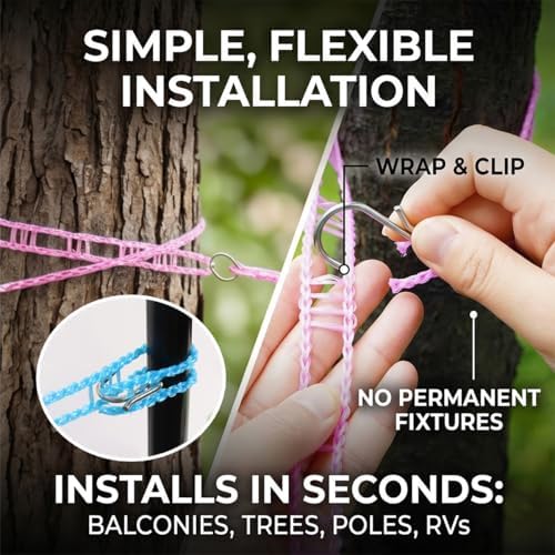Portable Clothesline for Outdoor & Home, Portable Windproof Fence-Style Travel - Image 3