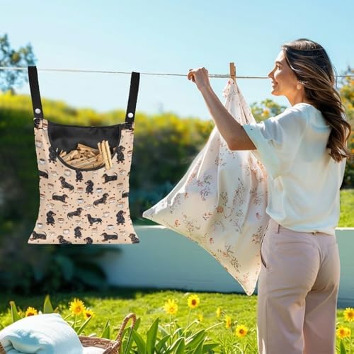 Dachshund Puppy Clothespin Bag Fashion Hanging Storage Organizer Clothes Pin - Image 2