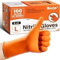 Borje Orange 8 Mil Nitrile Disposable Gloves by Borje