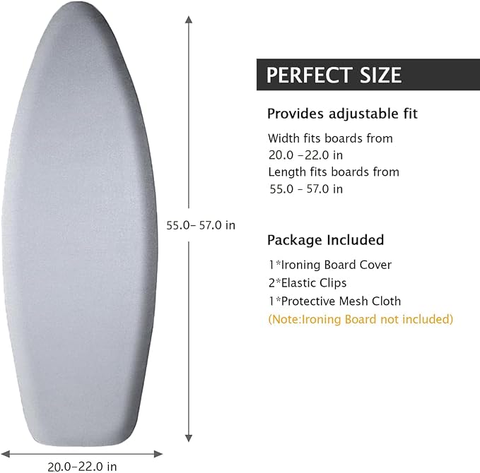 SheeChung Ironing Board Cover and Pad 22"x57", Wide Ironing Board Cover - Image 2