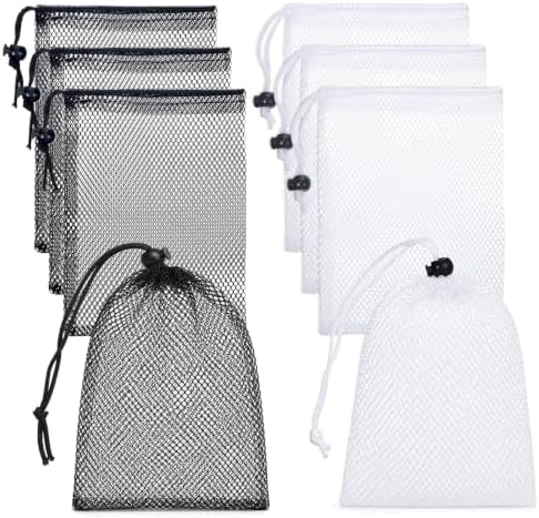 8Pcs 7.8x5.9In Mesh Drawstring Bag, Small Drawstring Bags by Unknown