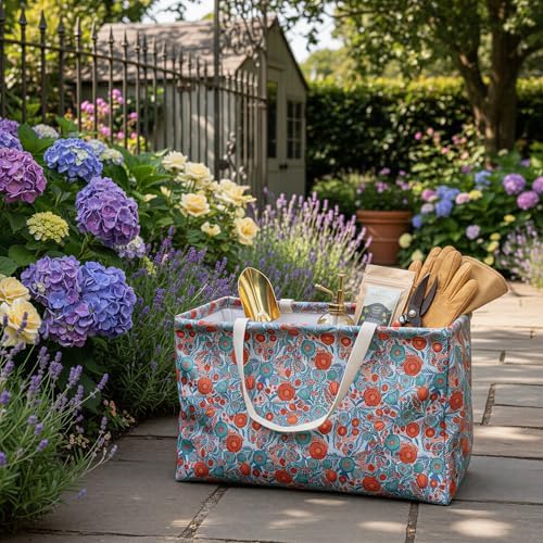 Household Essentials Flower Print Krush Container All-Purpose Utility Tote - Image 2