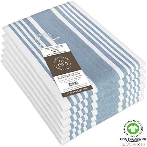 HONEST WEAVE GOTS Certified Organic Cotton Kitchen Hand and Dish Towel Sets - Image 3