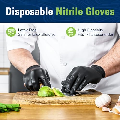 SWIFTLITE Black Nitrile Gloves Disposable Latex Free, Food Safe - Image 2
