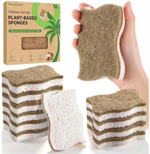 12 Pack Eco Friendly Kitchen Sponges, Non Toxic Dish Sponge by Unknown