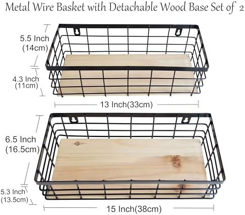 ShabbyDecor Metal Wire Basket for Kitchen Cabinets - Image 2