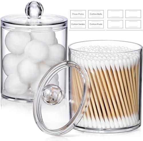 2 Pack Acrylic Qtip Holder Dispenser by AOZITA