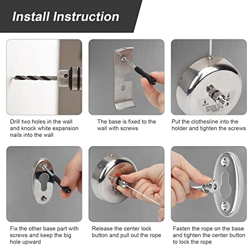 Stainless Steel Retractable Clothesline Outdoor, Shower Laundry Line Indoor - Image 6