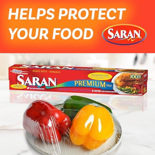 Saran Premium Plastic Wrap, Food Storage, Easy Dispense, 100 Sq Ft Roll - Image 4