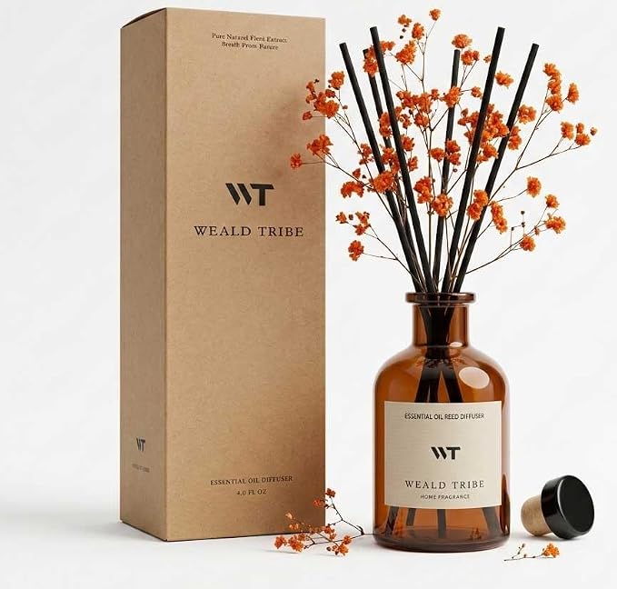 Flower Reed Diffuser Set Neroli Scent by WEALD+TRIBE