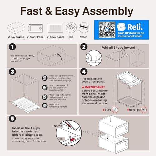 Reli. Shoe Box | Clear Storage Shoe Box Stackable & Compact - Image 3