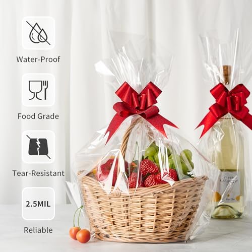 Jutieuo 100 ftx34 in Extra Wide Clear Cellophane Wrap Roll | 2.5 Mil Thick - Image 3