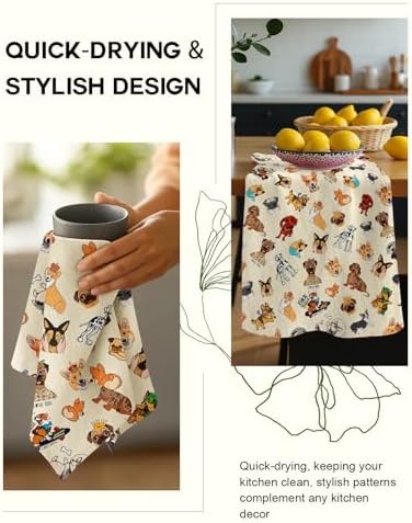 Miss Adola 150GSM Flour Sack Kitchen Towels Set of 2, Dog Lovers - Image 4