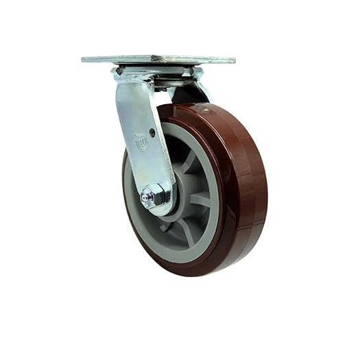 Service Caster Brand Replacement Caster for Uline Caster H-4942S - Swivel Top Plate Caster with 6 Inch Polyurethane Wheel - Heavy Duty Replacement Caster - Fits Platform, U-Boat and Trucks H-6126