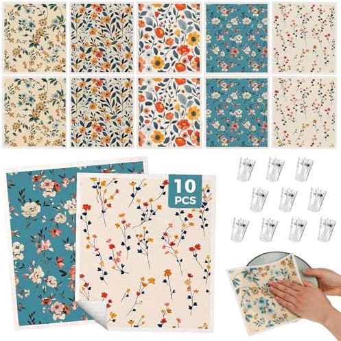 wlich 10 Pack Swedish Dishcloths, Reusable Kitchen Towels by wlich