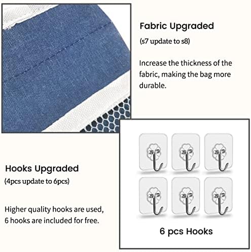 Kanrichu 2pcs Middle Wall Hanging Organizer Bag, Linen Fabric Door Hanging - Image 4