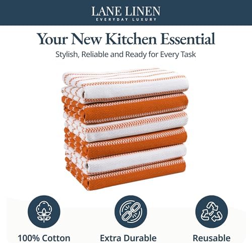 LANE LINEN Kitchen Towels Set – Pack of 6 Cotton Dish Towels, Absorbent & - Image 3