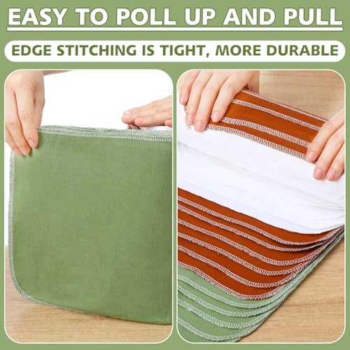 36 Pack Reusable Paper Towels Roll Cleaning Cloth, Earth Tone - Image 4