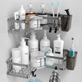 Corner Shower Caddy Bathroom Organizer: AKTECKE 2 Pack Adhesive Shelf Decor- No by AKTECKE