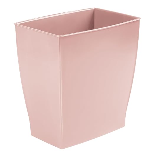iDesign Small Plastic Bathroom Trash Can, Slim Rectangle Garbage Bin by iDesign
