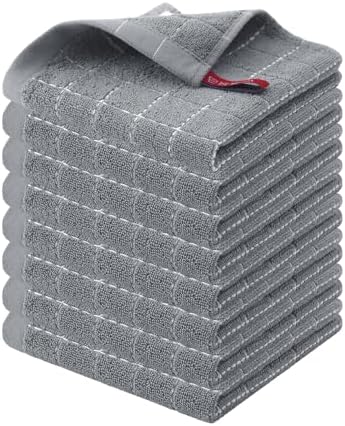 Homaxy 100% Cotton Terry Kitchen Dish Cloths, 8 Pack by Homaxy