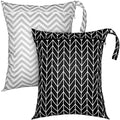Shappy 2 Pack Wet Dry Bag Travel Laundry Waterproof, Stripe Style by Shappy