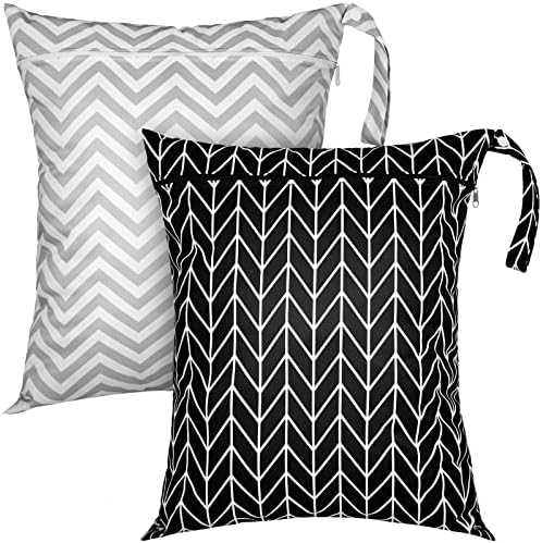 Shappy 2 Pack Wet Dry Bag Travel Laundry Waterproof, Stripe Style by Shappy