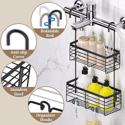 DELLAN 2-Tier Shower Hanging Caddy, Shower Rack - Image 5