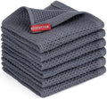 Kitchen Towels 6-Pack Kitchen Dish Cloths, 100% Cotton, 12x12 In, Dark Grey by BOOMIBOO
