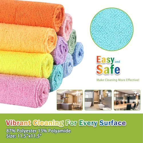 AIDEA Microfiber Cleaning Cloth, Cleaning Rags, 11.5"×11.5" - Image 6