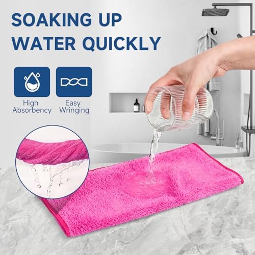 TEAWOO Coral Velvet Rose Red Washcloths 12 Pack, Highly Absorbent and Soft - Image 5