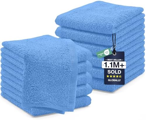 DAN RIVER 12 Pack Cotton Wash Cloths Set by DanRiver