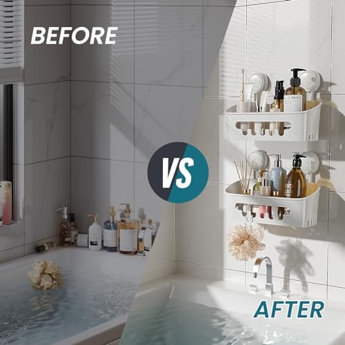 TAILI Shower Caddy Suction Cup 2 Pack, Heavy Duty Bathroom Organizer, Removable - Image 5