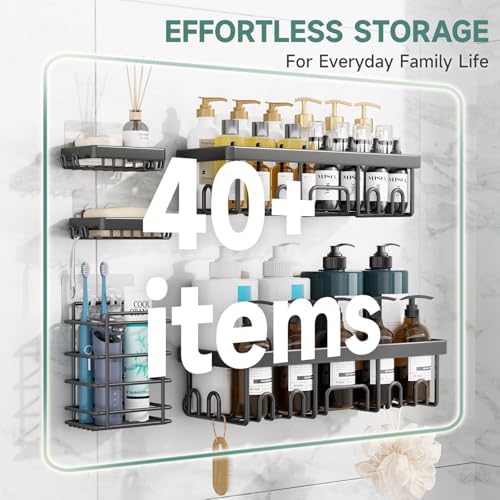 Veken Shower Caddy 5-Pack, Bathroom Organizers and Storage Shelves - Image 5