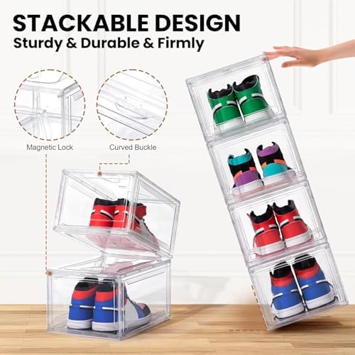 12 Pack Acrylic Shoe Boxes, Shoe Containers, Shoe Display Case, Sneaker Storage - Image 4