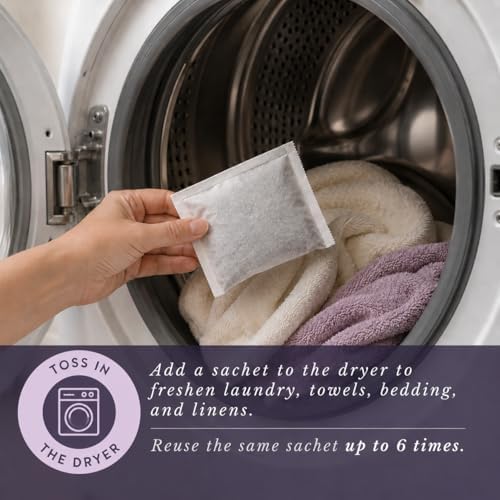 Lavender Dryer Sachets 6-Pack, Reusable Laundry Freshener, Real Lavender - Image 5