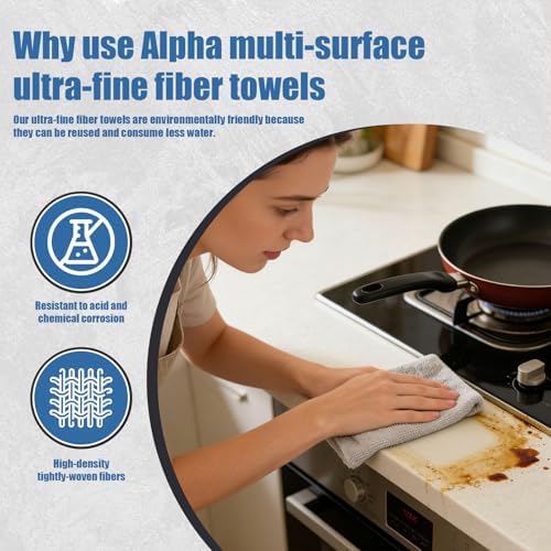 Reusable Microfiber Cleaning Cloths, 11x11 Inches, Lint Free, Highly Absorbent - Image 4