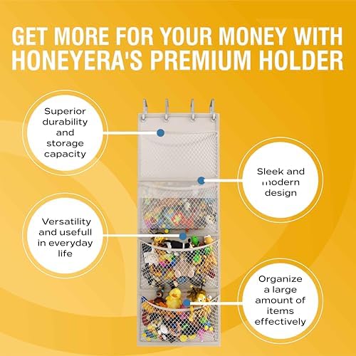 Honeyera The Original Storage for Stuffed Animals, Over Door Organizer for - Image 6