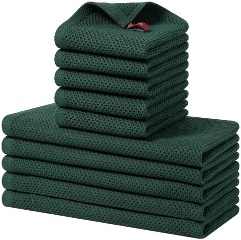 Homaxy 10 Pack 100% Cotton Kitchen Towels and Dishcloths Set by Homaxy