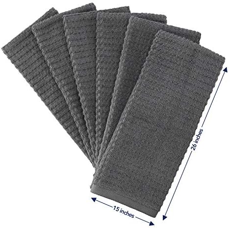 CRAFTSWORTH Cotton Kitchen Towels15 x 26" Charcoal Kitchen Hand Towels - Image 3