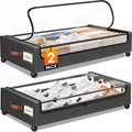 Under Bed Storage with Wheels 2Pack Storage Containers with Clear Window by SpaceHacks